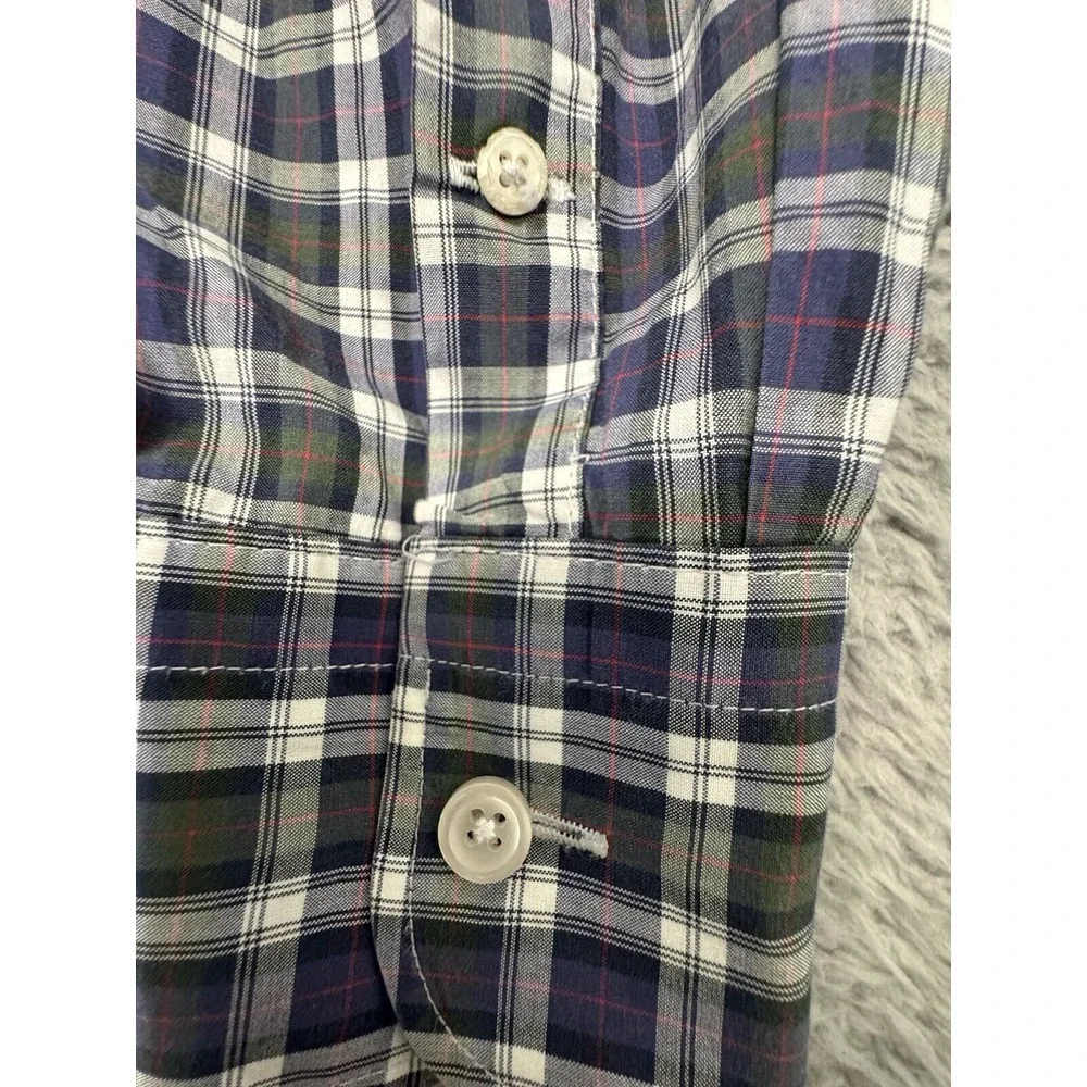 J. Crew Shirt Men's M Plaid Button‎ Down Long Sleeve Crosby 120's 2-ply Cotton